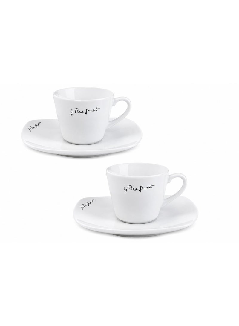 Lamart 2Pcs Cup Set Porcelain With Saucer 90 Ml White Porcelaine - Image 1