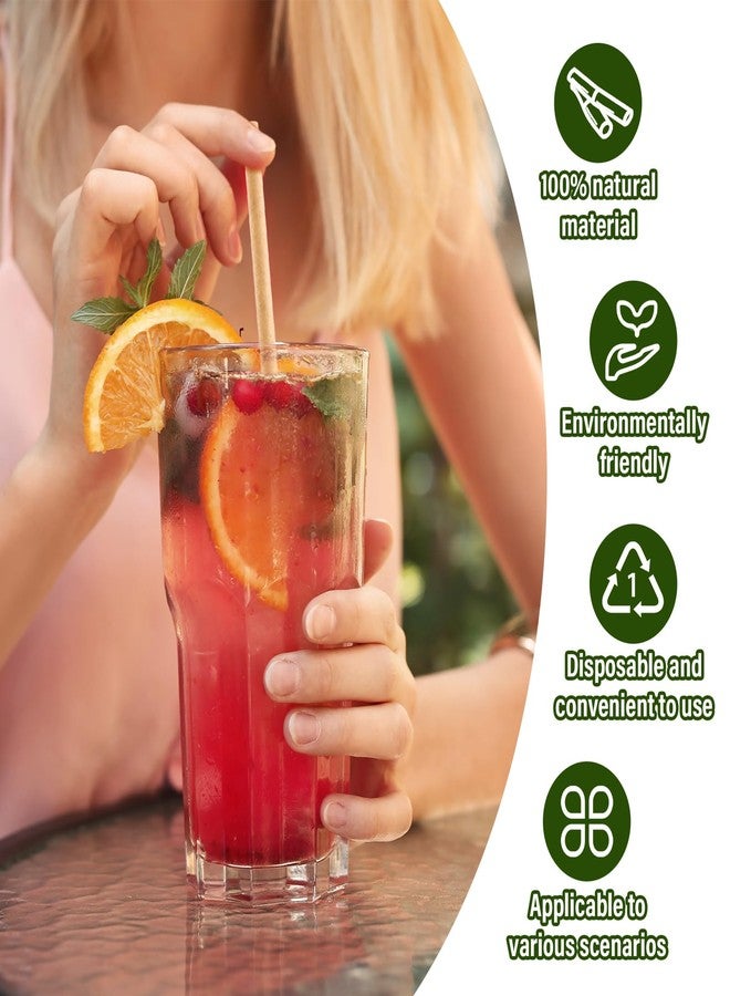Potchen 500 Pcs 8" Biodegradable Sugarcane Straws Compostable Disposable Drinking Straws Bulk for Hot Cold Drinks Parties Restaurants Home - Image 3