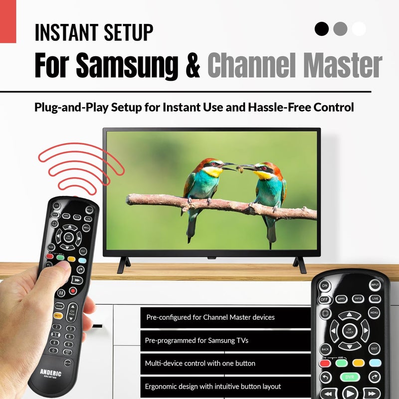 ANDERIC RRCM7500 for Channel Master DVR Remote Control CM7500XRC2 Replacement Remote for Channel Master - Works 100% - Works CM7500XRC2, CM7500GB16, CM7001, CM7004, CM7500TB1 - Image 3
