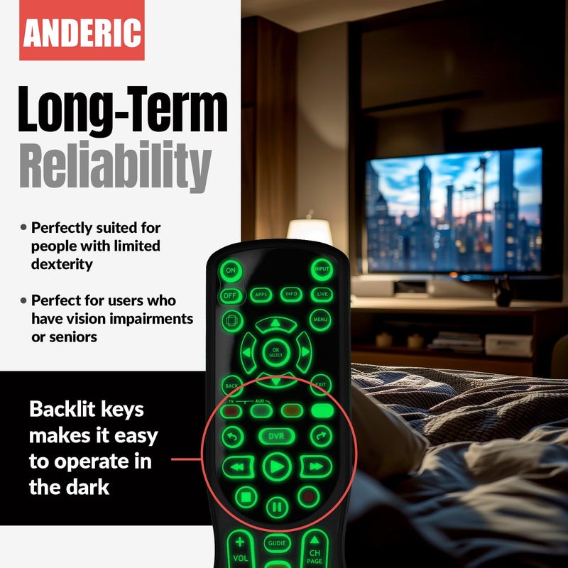 ANDERIC RRCM7500 for Channel Master DVR Remote Control CM7500XRC2 Replacement Remote for Channel Master - Works 100% - Works CM7500XRC2, CM7500GB16, CM7001, CM7004, CM7500TB1 - Image 5