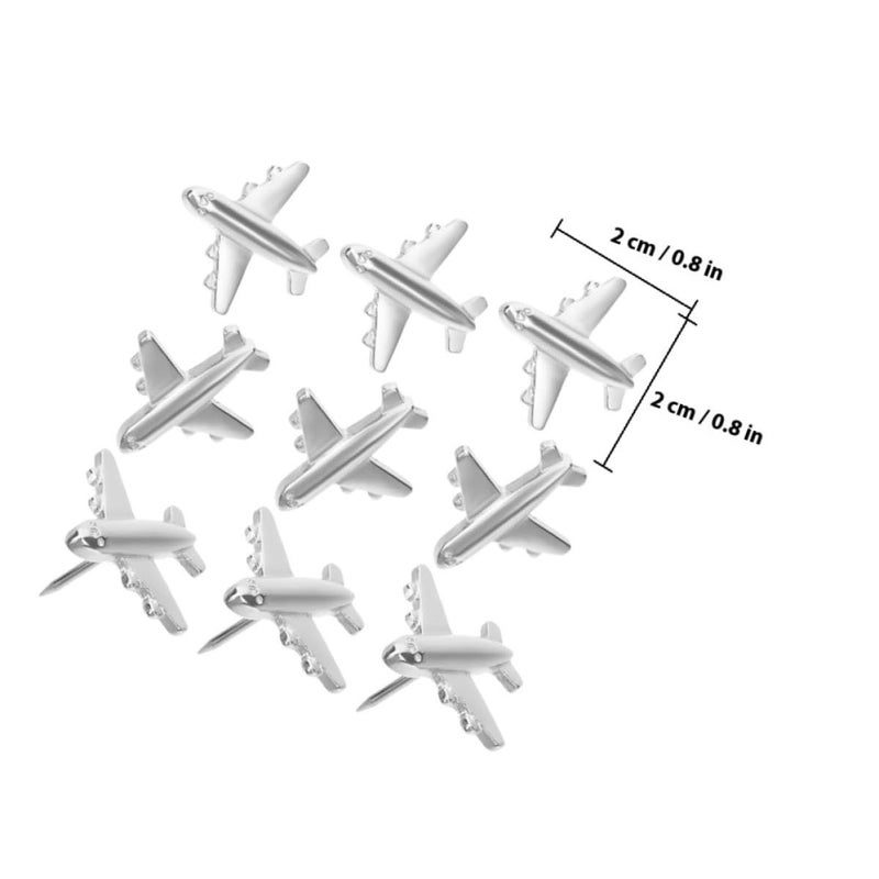 Silver Metal Airplane Push Pins 30 Pcs Bulletin Board Thumbtacks for Office School - Image 3