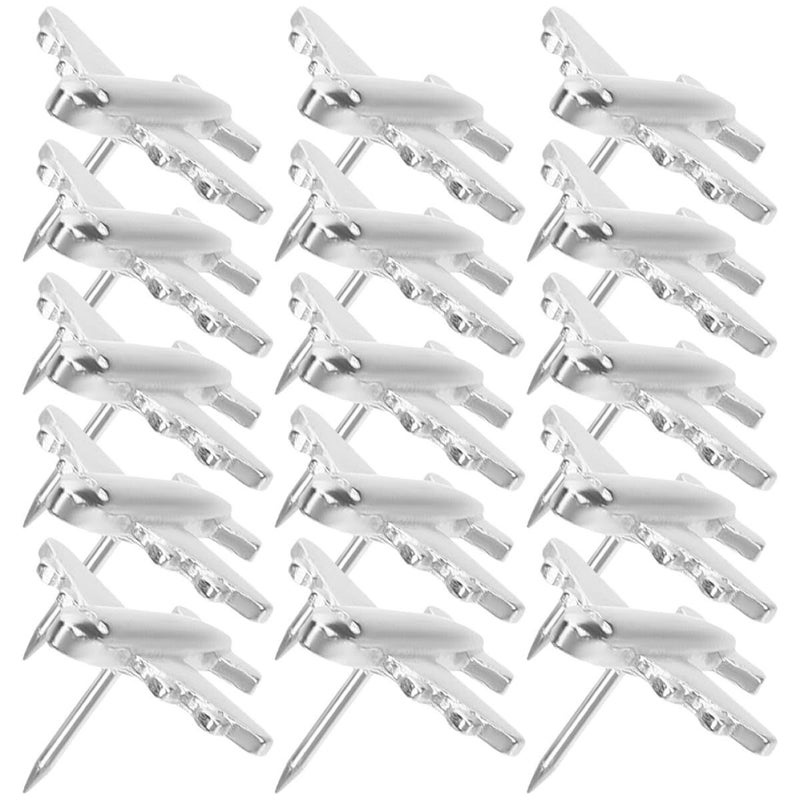 Silver Metal Airplane Push Pins 30 Pcs Bulletin Board Thumbtacks for Office School - Image 2