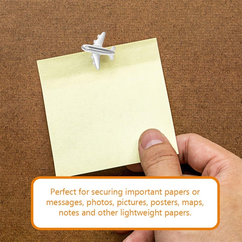 Silver Metal Airplane Push Pins 30 Pcs Bulletin Board Thumbtacks for Office School - Image 4