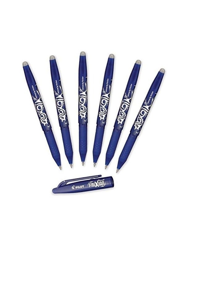 PILOT 6-Piece Frixion Erasable Ball Pen 0.7mm Tip Blue Ink - Image 2