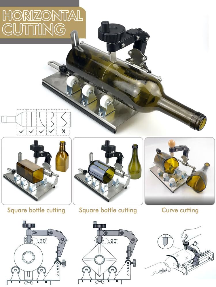 DAUEPKD Glass Bottle Cutter,Wine Bottle Cutter,Glass Bottle Cutter Kit for All Shapes,Bottle Cutter & Glass Cutter Kit Round and Square,Wine Bottle Cutter Tool for Glass Cutting,Glass Bottle Cutting Kit - Image 4