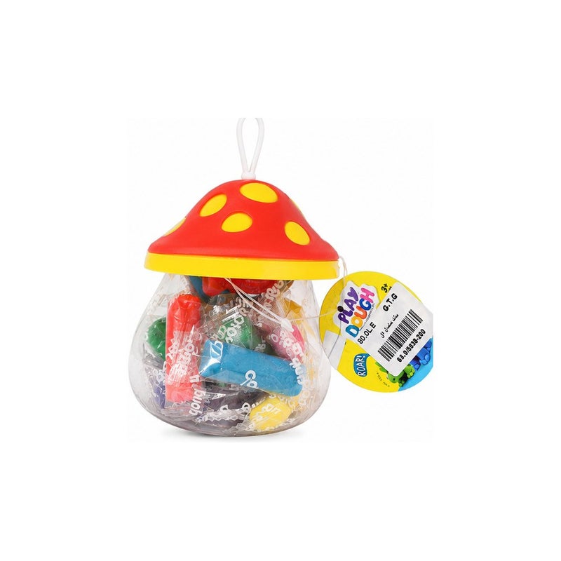 Amos Play Dough Modelling Clay Set in Mushroom Container, Multicolour - Image 1