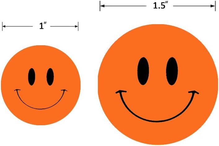 Hcode Happy Face Circle Dots Paper Labels Reward Stickers Teachers Stickers 500 Pieces per Roll (1.5 inch Orange) - Image 2