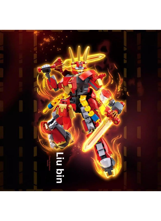 null - Little Luban Building B1318 ~ 1321 Three Kingdoms Guan Yu Zhang Fei Lu Bu Liu Bei Handmade Hero Mecha Assembled Toy-Color:B1319 Guan Yu-Yun Chang Wu Sheng - Image 1
