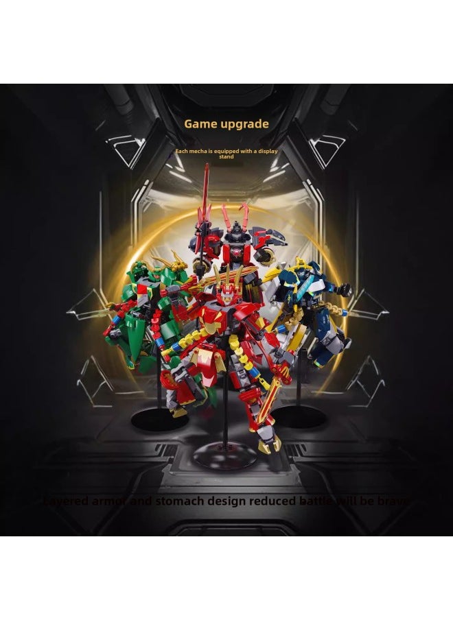 null - Little Luban Building B1318 ~ 1321 Three Kingdoms Guan Yu Zhang Fei Lu Bu Liu Bei Handmade Hero Mecha Assembled Toy-Color:B1319 Guan Yu-Yun Chang Wu Sheng - Image 1