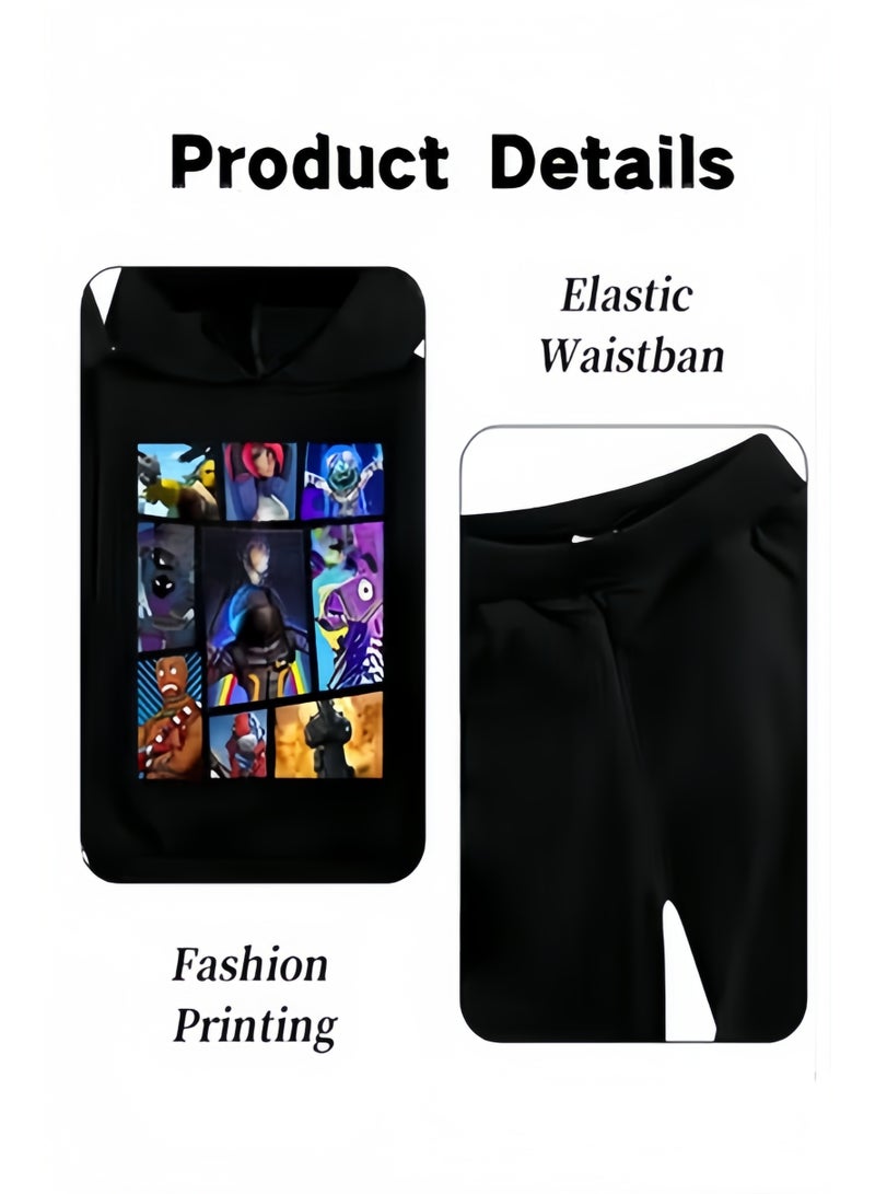 هالامودو طقم بدلة رياضية للرجال مكون من قطعتين، ملابس رياضية كاجوال متباينة الألوان، ملابس رياضية، بلوفر عصري، أزياء الشارع، ملابس حضرية، سويت شيرت بغطاء رأس للارتداء اليومي - Image 4