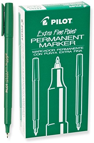 PILOT Extra Fine Point Permanent Markers, Green Ink, 12-Pack (44105) - Image 3