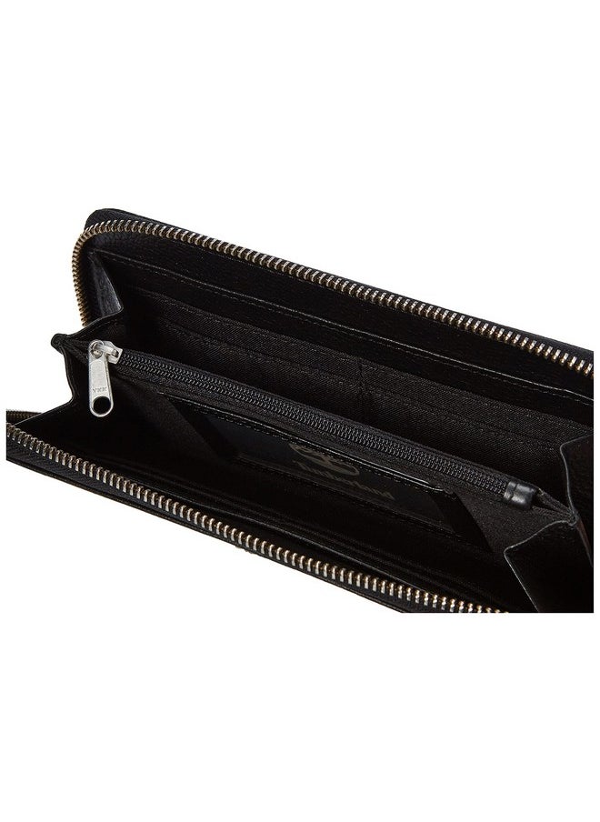 Timberland Womens Leather Rfid Zip Around Wallet Clutch With Strap Wristlet Black (Pebble) One Size Us  - Image 5