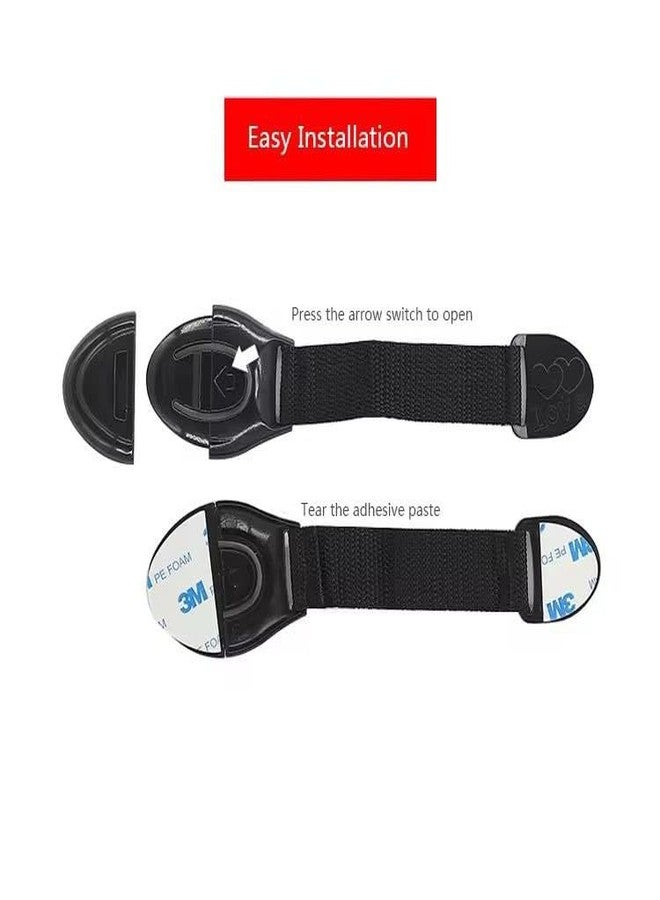 IQS Enterprise Baby Safety Door Lock safe quick easy adhesive cabinet drawer door latch Safety Locks for Drawers, Cabinets, Fridge, Cupboard Lock, Baby Proofing Strong and Adhesive Safety Locks(4 pcs) - Image 4