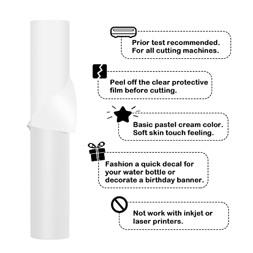 TECKWRAP 001 Vinyl Matte Permanent Adhesive Vinyl for Craft Decal Projects 12" x 10ft, Matte Coconut White - Image 2