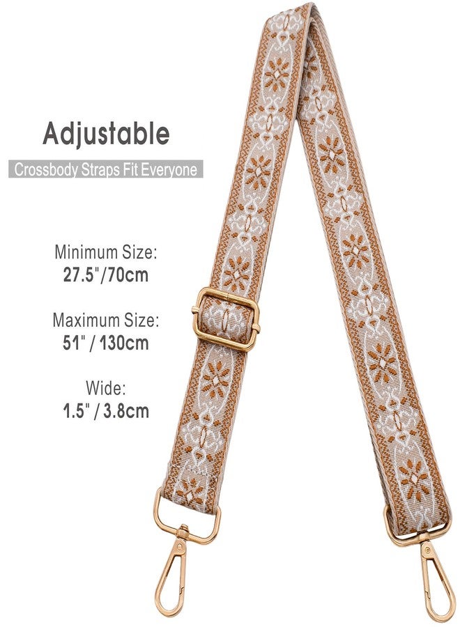 ROYGBCP Replacement Purse Strap Shoulder Strap Adjustable Crossbody Strap for Women Crossbody Wide Shoulder Bag, Camel Star-Gold Metal - Image 3