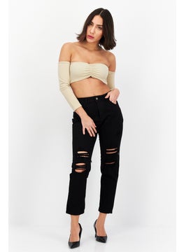 Don't Call Me Jennyfer Women Mom Fit Rip Non Stretchable Jeans, Black  - Image 4