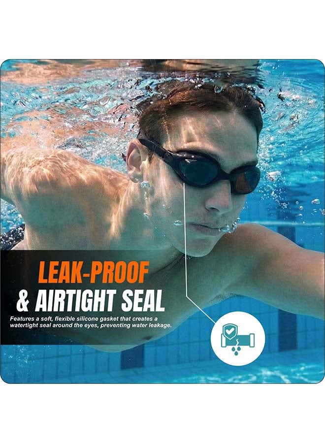 ELAN Morex Professional Swim Goggles - Stealth Black - Advanced Vacuum Leak-Proof Seal & Soft Silicone Straps - Anti-Fog HD Vision - High-Performance Racing & Training Goggles for Men & Women - Image 3