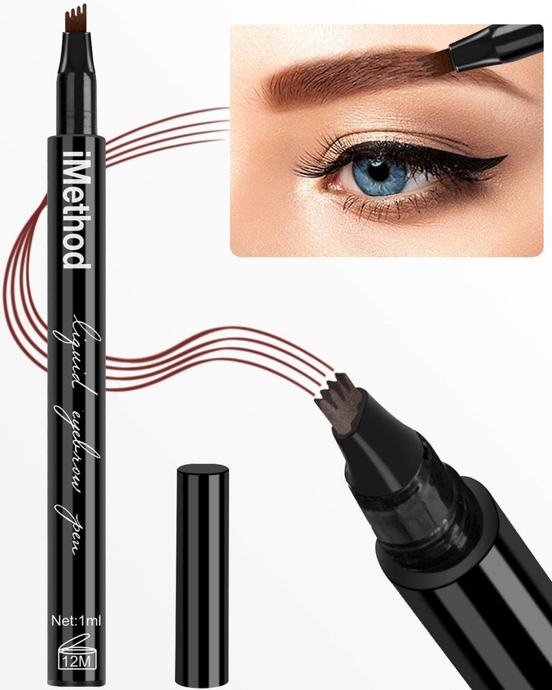 iMethod iMethod Eyebrow Pen - iMethod Eyebrow Pencil with a Micro-Fork Tip Applicator Creates Natural Looking Brows Effortlessly and Stays on All Day, Reddish Brown - Image 1