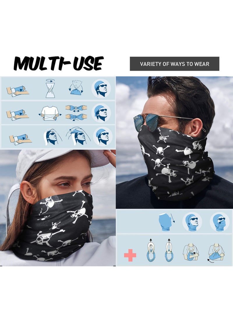 Unisex Multifunctional Multi-use Balaclava Bandana Scarf Neck Gaiter Tube Cover Face Mask Head Arm Wear Band Breathable Washable Free Size Stretch Fabric for Dust Sun Wind Protection, Sports and Outdoor Activities, Multi Color 011 - Image 3