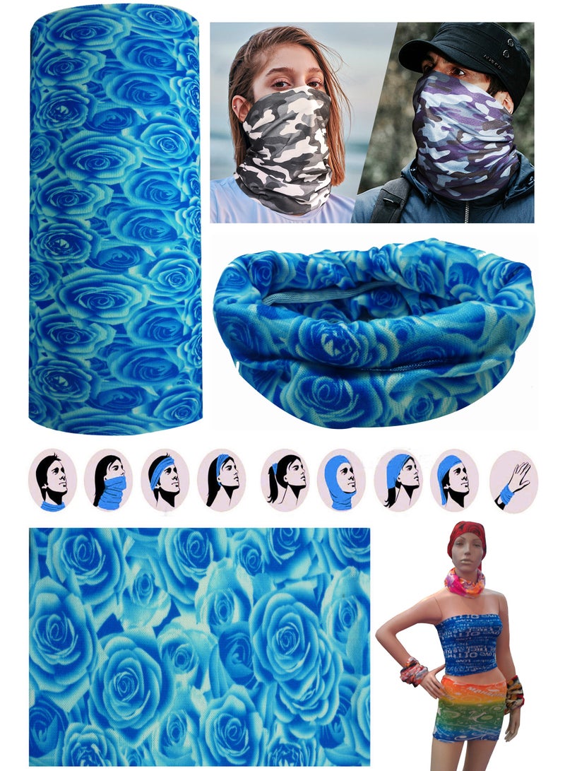 Unisex Multifunctional Multi-use Balaclava Bandana Scarf Neck Gaiter Tube Cover Face Mask Head Arm Wear Band Breathable Washable Free Size Stretch Fabric for Dust Sun Wind Protection, Sports and Outdoor Activities, Multi Color 011 - Image 1