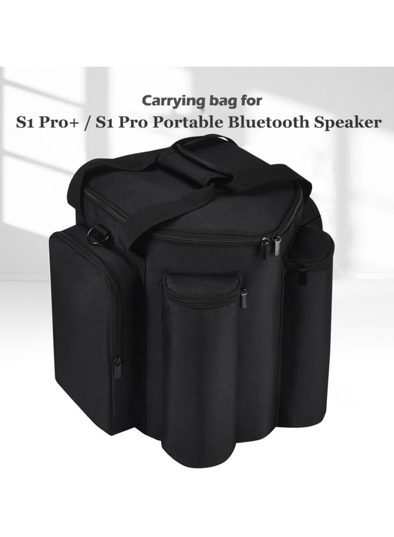 Carrying Case Portable Bag Travelling Case Compatible with Bose S1 Pro+/S1 Pro Portable Bluetooth Speaker and Microphone (Black) - Image 2