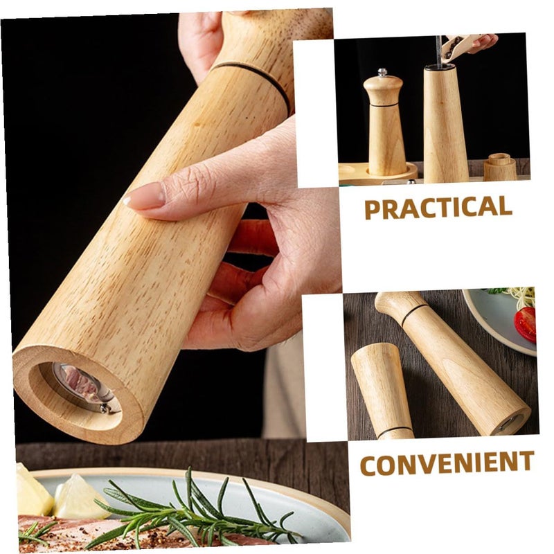 Manual Wooden Pepper Grinder Salt Mill Refillable 8 Inch Kitchen Spice Grinder - Image 4