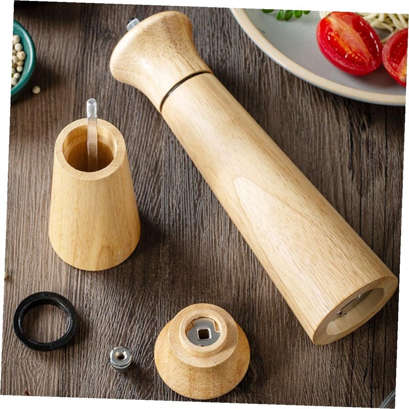 Manual Wooden Pepper Grinder Salt Mill Refillable 8 Inch Kitchen Spice Grinder - Image 5