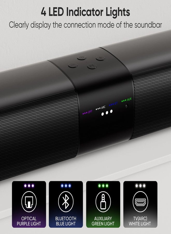 WebsLand Sound Bar for Smart TV, Soundbar with Optical/ARC/AUX/Bluetooth, Surround Sound System for Home Theater - Image 3