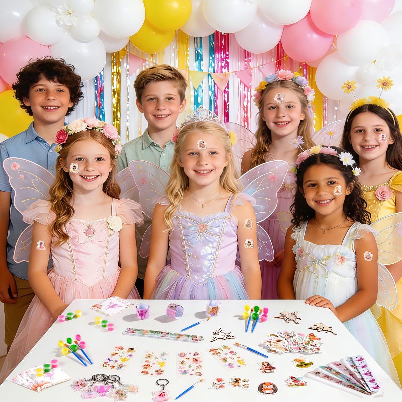 Vanblue 140 Pcs Fairy Party Favors Floral Fairy Themed Birthday Decorations Supplies Goodie Bag Stuffers Gift Bags for Girls,DIY Crafts and Classroom Rewards - Image 5