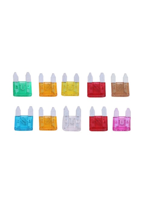 MOB 10-Piece Assorted Mini Blade Fuses Set – 4A to 30A | Color-Coded Automotive Fuses for Cars, Trucks, Motorcycles, and Electrical Applications