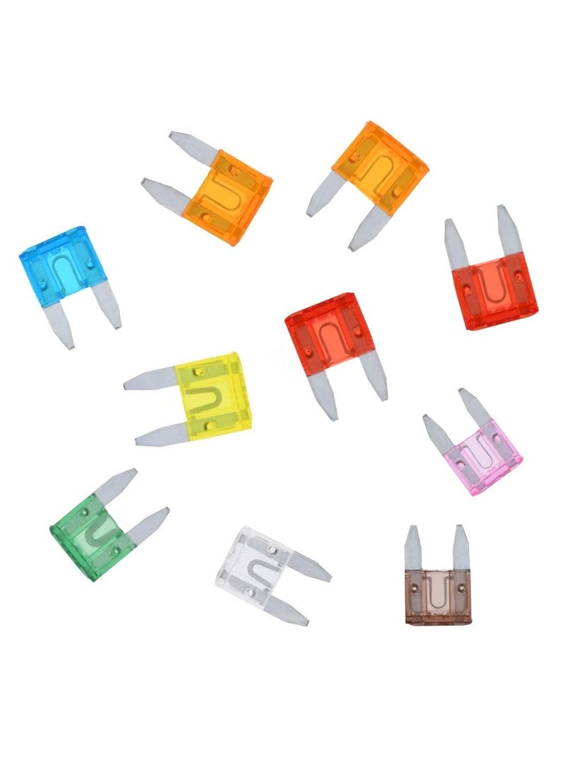 MOB - MOB 10-Piece Assorted Mini Blade Fuses Set – 4A to 30A | Color-Coded Automotive Fuses for Cars, Trucks, Motorcycles, and Electrical Applications - Image 1