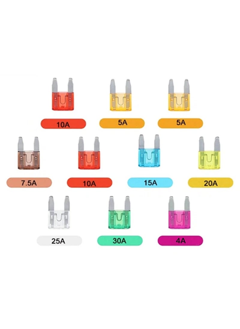 MOB - MOB 10-Piece Assorted Mini Blade Fuses Set – 4A to 30A | Color-Coded Automotive Fuses for Cars, Trucks, Motorcycles, and Electrical Applications - Image 1