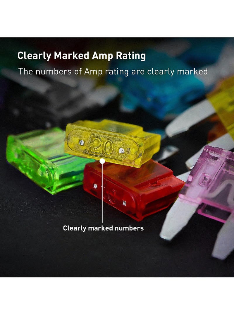 MOB - MOB 10-Piece Assorted Mini Blade Fuses Set – 4A to 30A | Color-Coded Automotive Fuses for Cars, Trucks, Motorcycles, and Electrical Applications - Image 1