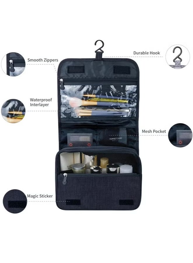 Hanging Travel Toiletry Bag for Men and Women, Hygiene Bag, Waterproof and Multifunctional Cosmetics Organizer for Accessories/Shaving/Grooming/Cosmetic/Toiletries - Image 4