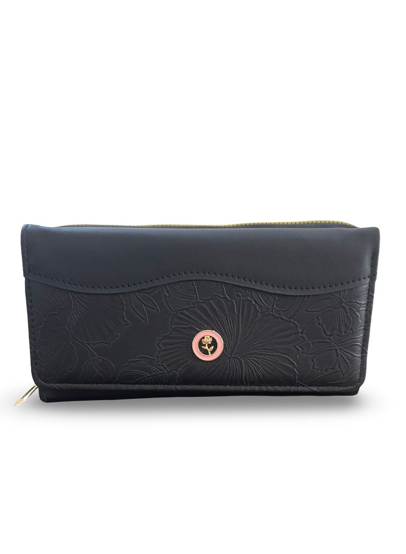 فيبراندا محفظة أنيقة بتصميم مستطيل ناعم، تجمع بين الأناقة والبساطة WAL-5-اسود - Image 1