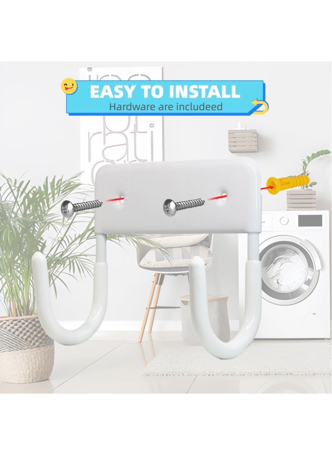 BiJun - Hai Ironing Board Hanger Wall Mount Ironing Board Holder Organizer Wall Rack Wall Mounted Ironing Board Holder Shelf For Laundry Rooms White - Image 1