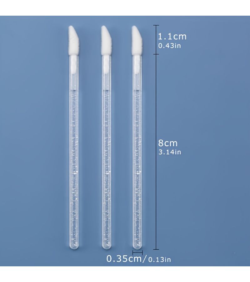 50 Silver Crystal Rod Solid Lip Brush Swab Stick Lip Glaze Smudge Brush Convenient Lipstick Makeup Tool 50 Sticks - Image 4