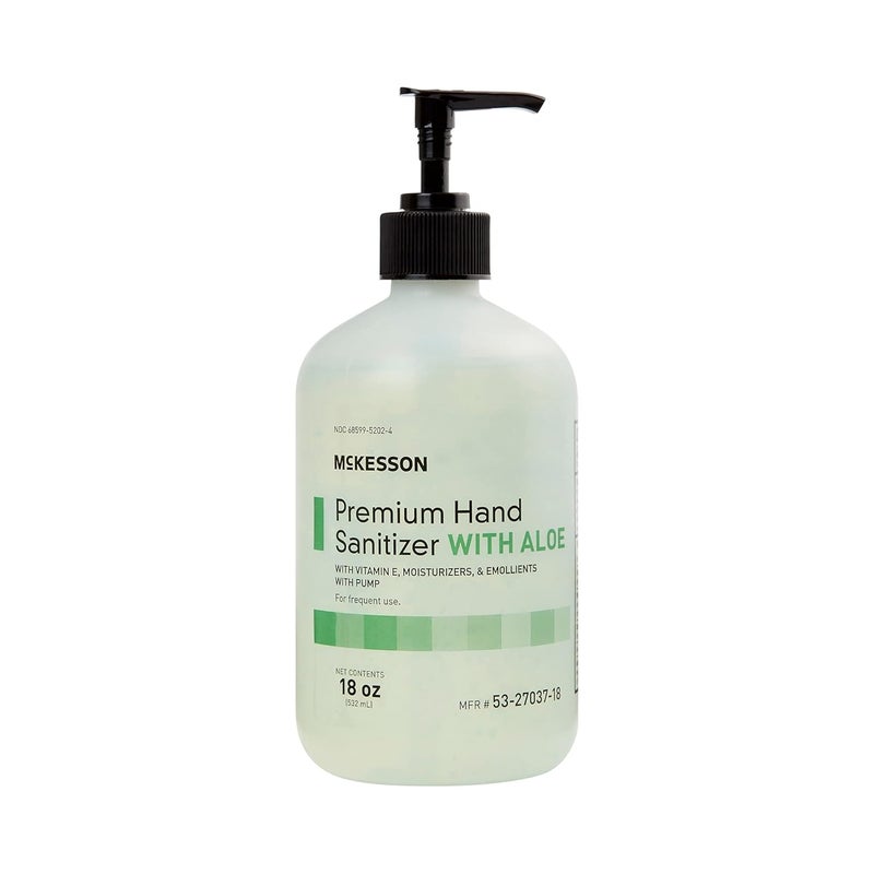 Hand Sanitizer with Aloe, 18 oz Pump Bottle [Pack of 5] - 70% Ethyl Alcohol, Spring Water Scent, No-Rinse Sanitizing Gel with Vitamin E and Moisturizers, Medical-Grade