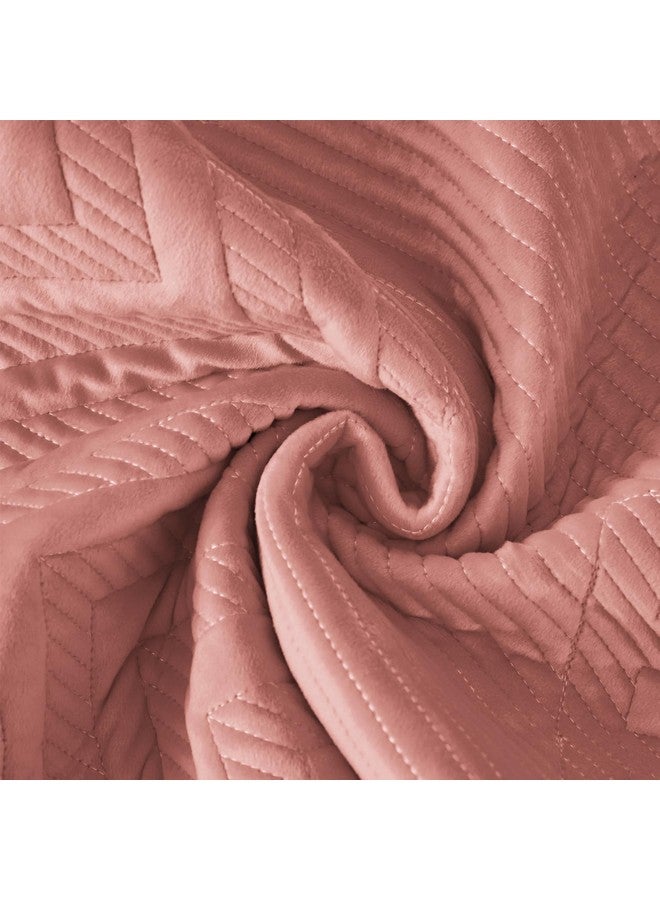 House of Quirk Sofa Covers Velvet Herringbone Chenille Fabric Furniture Protector 1/2/3/4 Seater Sofa Cover Slipcovers Anti-Slip Stretch Seat Mat (Two Seater, Pink, 70x140cm) - Image 4