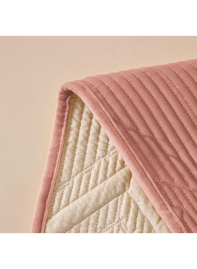 House of Quirk Sofa Covers Velvet Herringbone Chenille Fabric Furniture Protector 1/2/3/4 Seater Sofa Cover Slipcovers Anti-Slip Stretch Seat Mat (Two Seater, Pink, 70x140cm) - Image 5