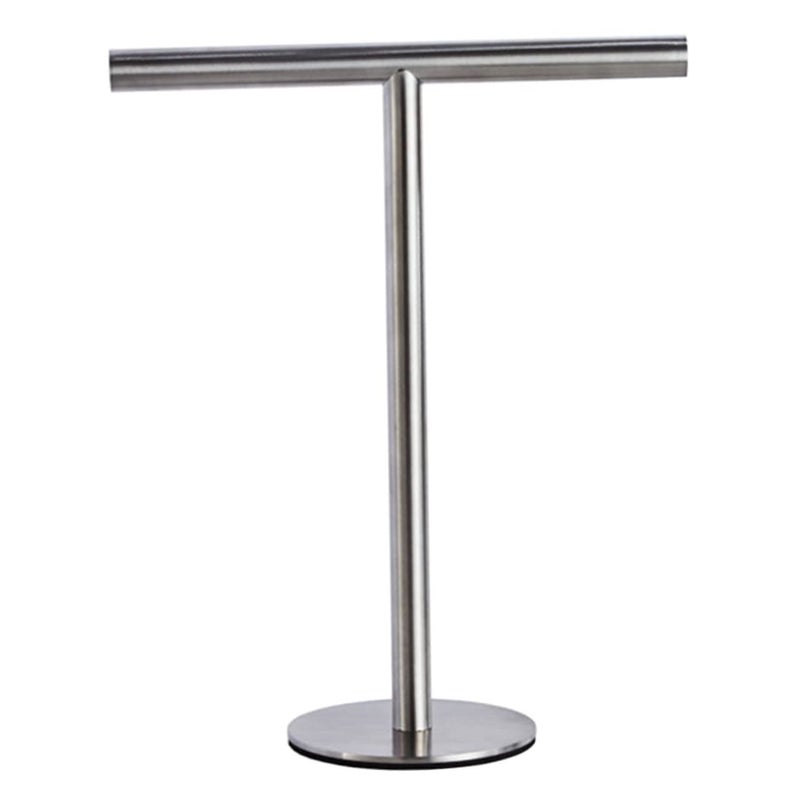 Luxshiny Stainless Steel Towel Rack Compact Hand Towel Holder For Bathroom Kitchen Countertop Weighted Base Smooth Surface Portable Versatile Towel Storage Black - Image 2