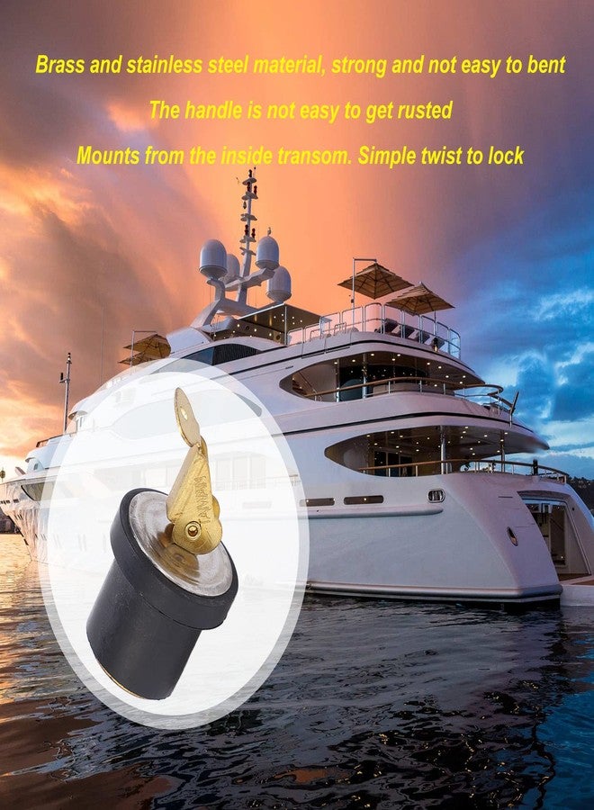 Mrisata 1/2” Boat Drain Plug, Marine Drain Plug 19mm Compression Drain Plug Brass Screw Type Rubber Boat Yacht Marine Accessories, Compression Drain Plug Boat Brass Drain Plug (7/8 inch (2974B2)) - Image 4