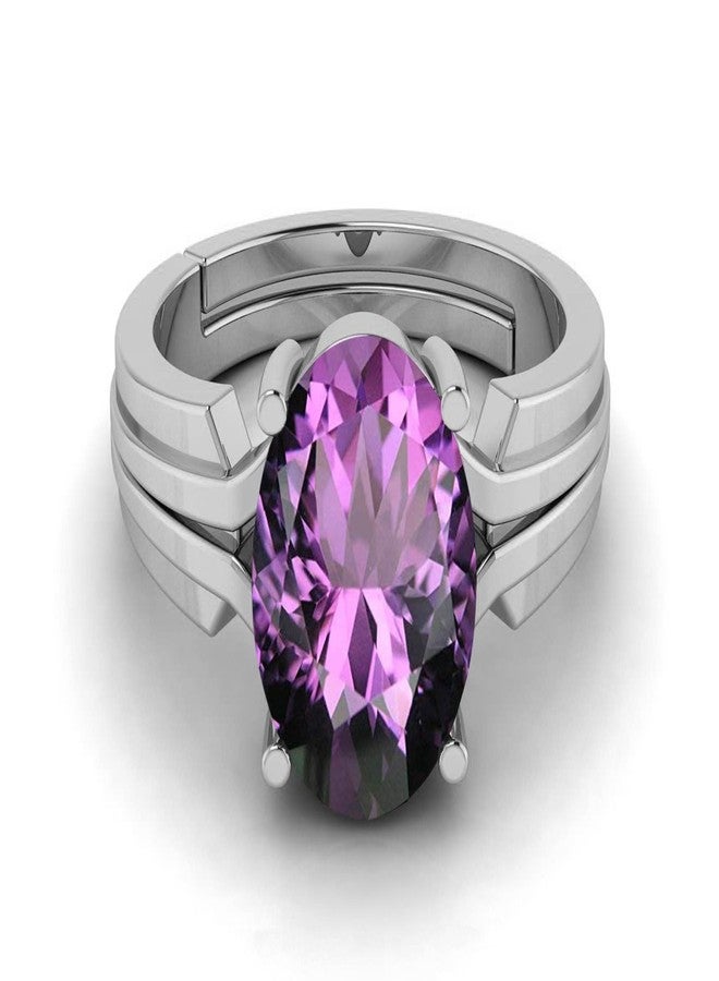 LMDPRAJAPATIS 8.25 Ratti 7.50 Carat Natural Amethyst Katela Jamuniya Stone 925 Sterling Silver Ring For Men And Women - Image 3