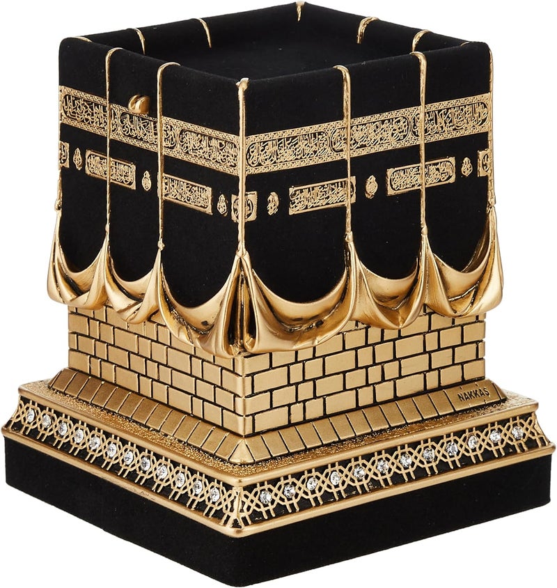 Gunes Home Table Decor Kaba Replica Model Showpiece Bookend Eid Gift (Large, Gold) - Image 2
