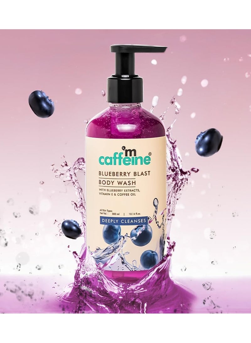 MCaffeine Blueberry Blast Body Wash With Fruity Fresh Blueberry Long Lasting Fragrance | Deep Cleansing & Tan Removal For Soft & Smooth Skin | Fragrance Body Wash For All Skin Types | For Men & Women - 300ml - Image 1