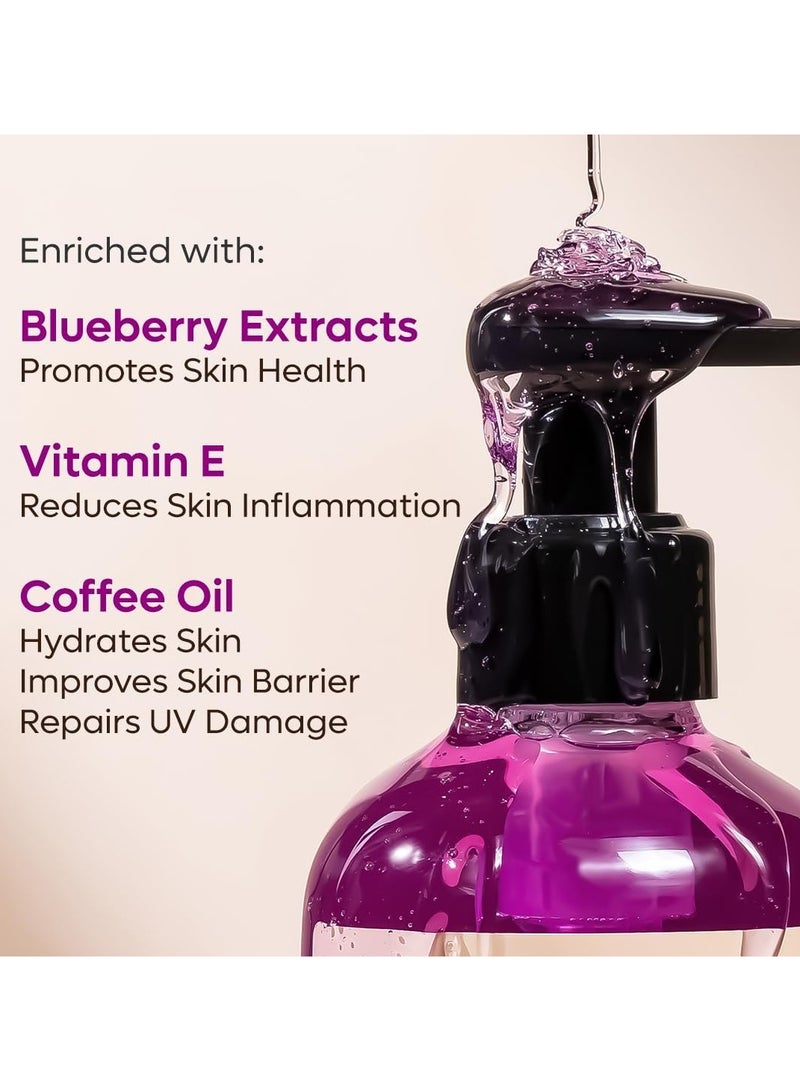 MCaffeine Blueberry Blast Body Wash With Fruity Fresh Blueberry Long Lasting Fragrance | Deep Cleansing & Tan Removal For Soft & Smooth Skin | Fragrance Body Wash For All Skin Types | For Men & Women - 300ml - Image 3