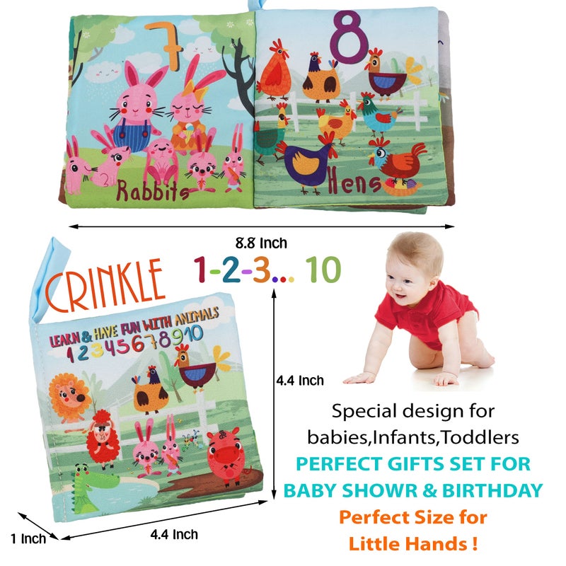 Bebe Mondo Baby Books Toys Gifts, Touch and Feel Cloth Crinkle Books for Babies,Infant Toddler Baby 0-3-6-12-18 Months, Early Learning Toys 6 to 12 Months 1-2 Years Old, Easter Shower Gift for Boys Girls,6 PCS - Image 3