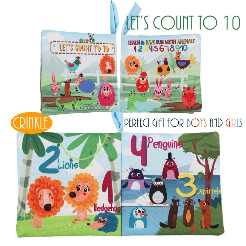 Bebe Mondo Baby Books Toys Gifts, Touch and Feel Cloth Crinkle Books for Babies,Infant Toddler Baby 0-3-6-12-18 Months, Early Learning Toys 6 to 12 Months 1-2 Years Old, Easter Shower Gift for Boys Girls,6 PCS - Image 5