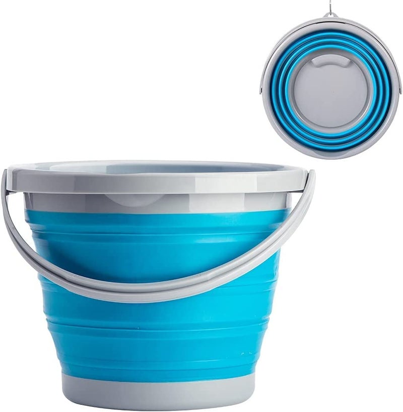 Luteti Luteti Collapsible Bucket with Handle10L Mop BucketSilicone Portable Fishing Bucket Bucket for Cleaning Backpacking Camping and Outdoor Survival