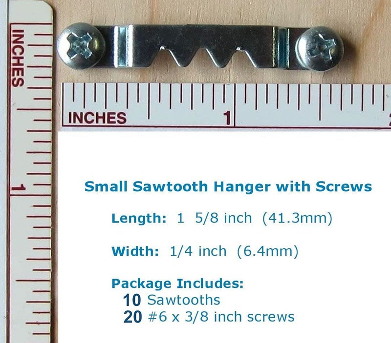 888 Corp 10 Pack - Sawtooth Hanger Zinc Plated Steel with Screws - Pro Quality - Image 2